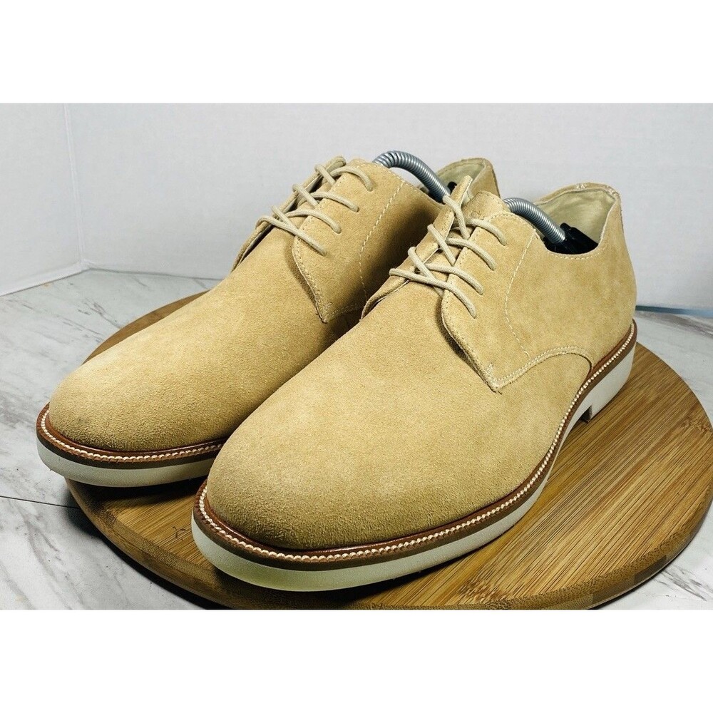 Simple Iconiclat Mens 11.5M Tan Suede Leather Oxford Derby Casual Shoes NEW